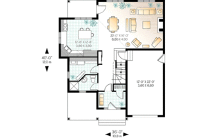 Floor Plan - Main Floor for European House Plan #23-335 - 3 bed, 2 bath