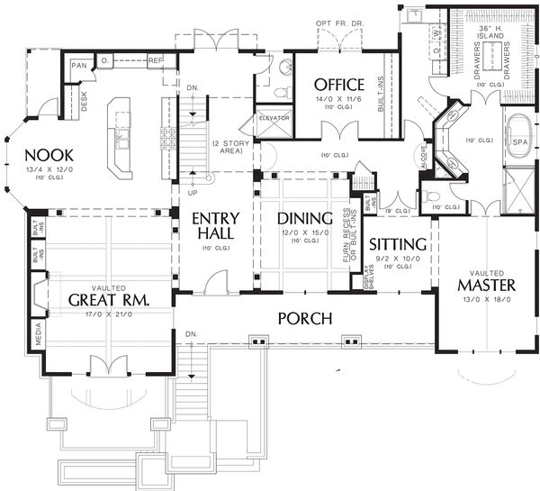 House Design - Craftsman Floor Plan - Main Floor Plan #48-665