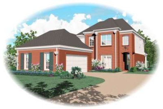 Exterior - Front Elevation for Colonial House Plan #81-1460 - 3 bed, 2.5 bath