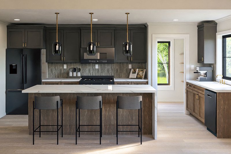 House Design - Interior - Kitchen 1 for Barndominium House Plan #455-489 - 2 bed, 1 bath
