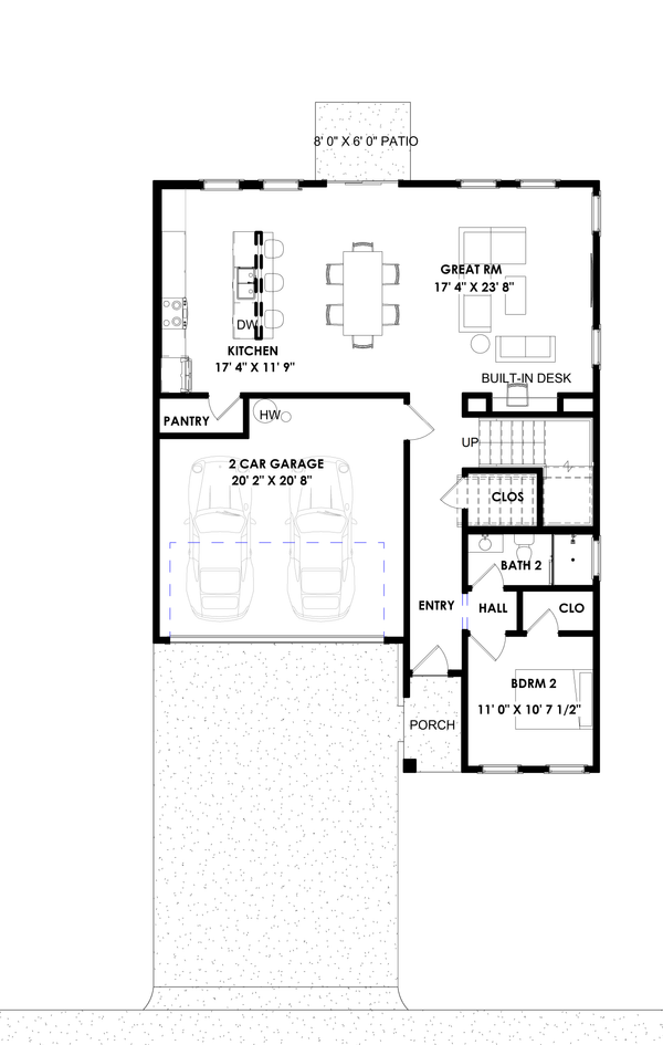Home Plan - Floor Plan - Main Floor for Modern House Plan #1129-1 - 4 bed, 4 bath