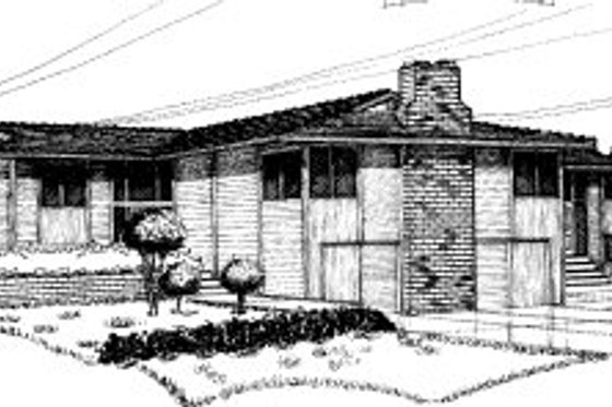 Exterior - Front Elevation House Plan #303-262 - 3 bed, 1.5 bath