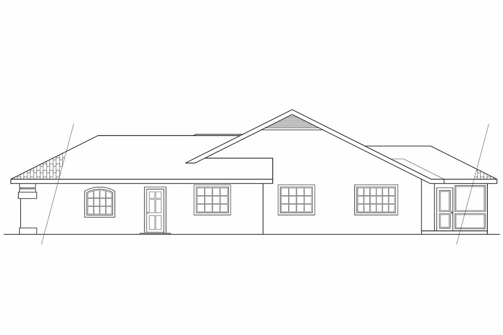 Exterior - Other Elevation 1 for Mediterranean House Plan #124-250 - 4 bed, 2 bath