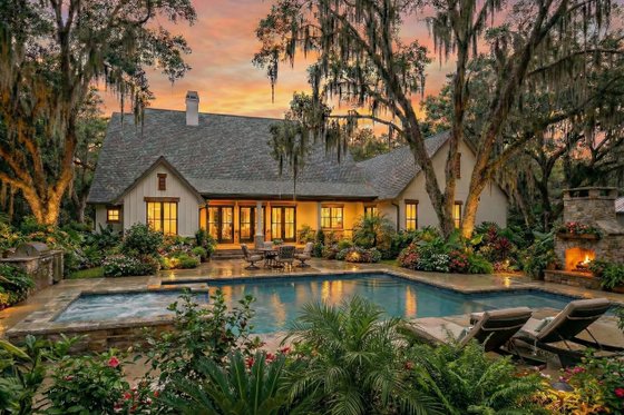 Exterior - Rear Elevation 2 for Farmhouse House Plan #120-297 - 4 bed, 3.5 bath