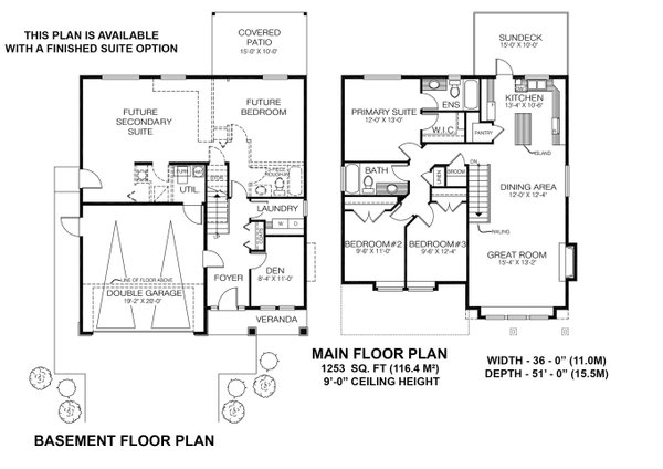 Home Plan - Floor Plan - Main Floor for Craftsman House Plan #1100-138 - 3 bed, 2 bath