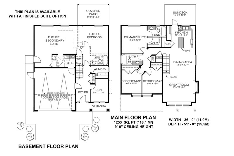 Home Plan - Floor Plan - Main Floor for Craftsman House Plan #1100-138 - 3 bed, 2 bath