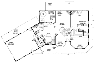 Floor Plan - Main Floor for Traditional House Plan #60-525 - 3 bed, 3 bath