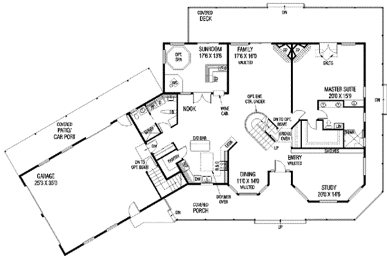 Floor Plan - Main Floor for Traditional House Plan #60-525 - 3 bed, 3 bath