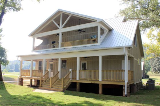 Exterior - Rear Elevation 2 for Country House Plan #932-3 - 3 bed, 3.5 bath