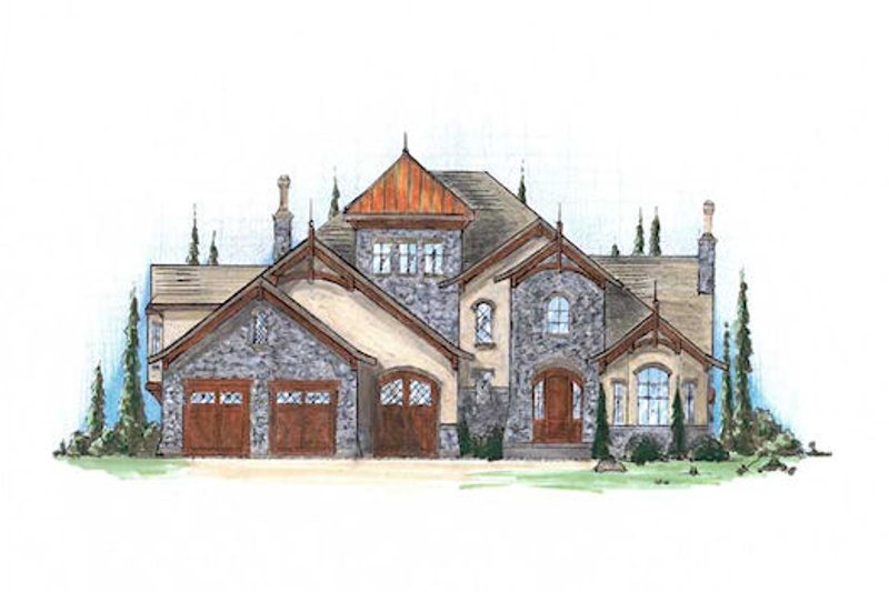 Architectural House Design - European Exterior - Front Elevation Plan #5-418