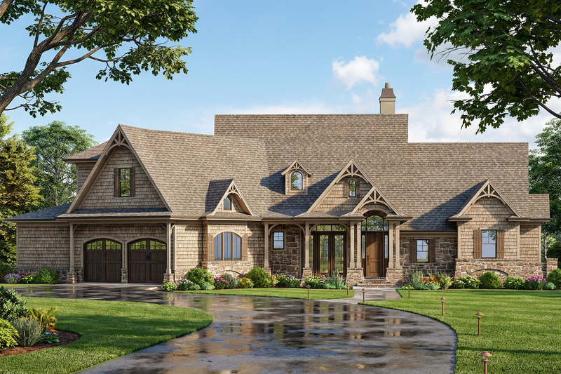 House Plan Design - Exterior - Front Elevation 4 for Classical House Plan #54-713 - 4 bed, 3.5 bath