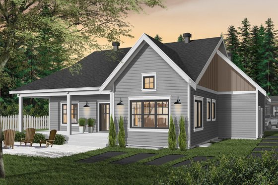 Exterior - Rear Elevation 2 for Farmhouse House Plan #23-2679 - 2 bed, 1.5 bath
