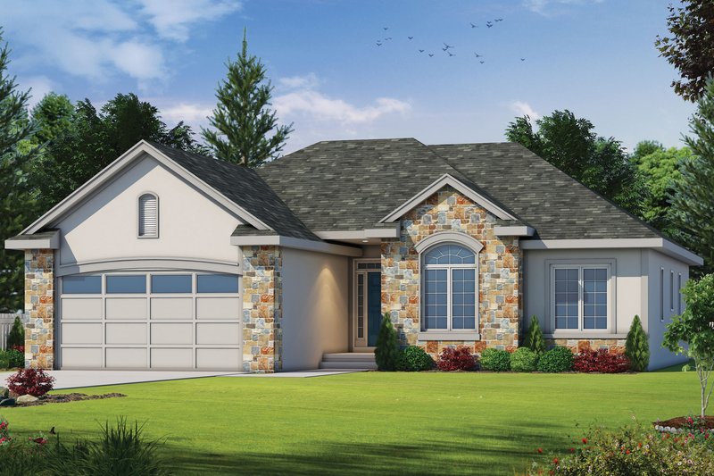 Architectural House Design - Exterior - Front Elevation 4 for European House Plan #20-2059 - 3 bed, 2 bath