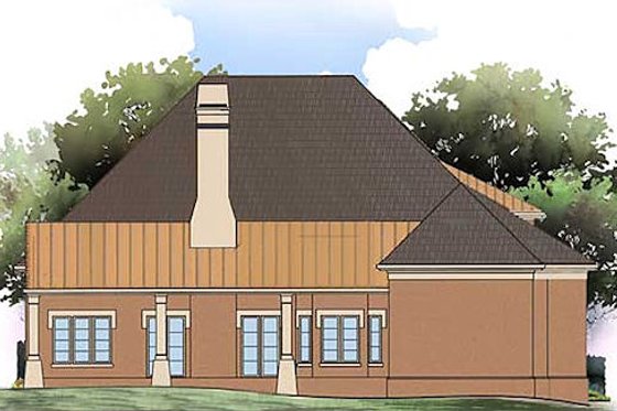 Exterior - Rear Elevation for Tudor House Plan #119-332 - 3 bed, 2 bath