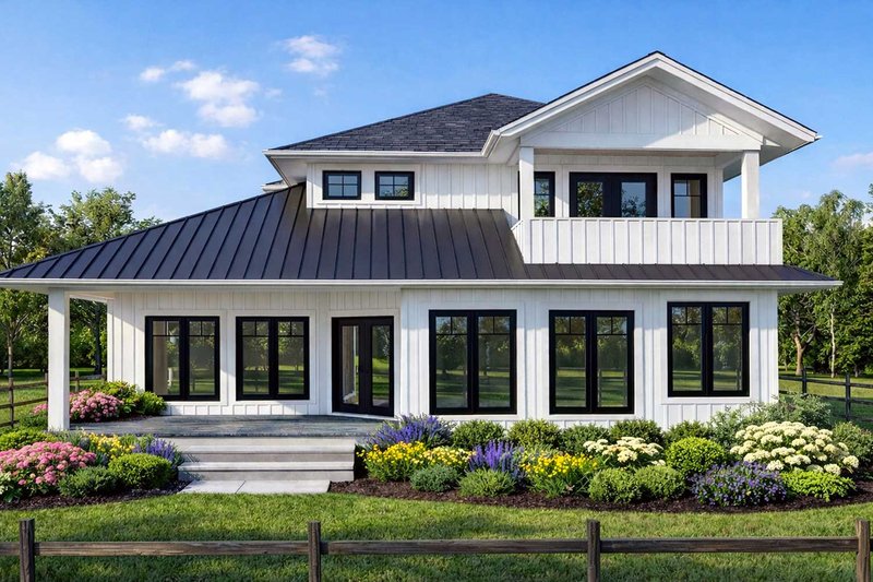 House Blueprint - Exterior - Rear Elevation 2 for Country House Plan #1101-60 - 3 bed, 2.5 bath