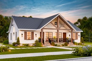 Home Plan - Barndominium Exterior - Front Elevation Plan #54-622