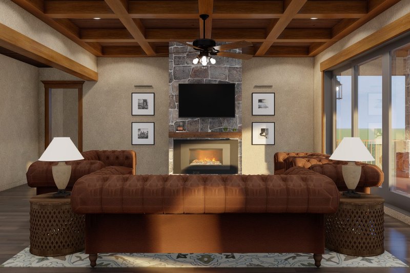 House Blueprint - Interior - Family Room 1 for Craftsman House Plan #17-3451 - 3 bed, 3.5 bath