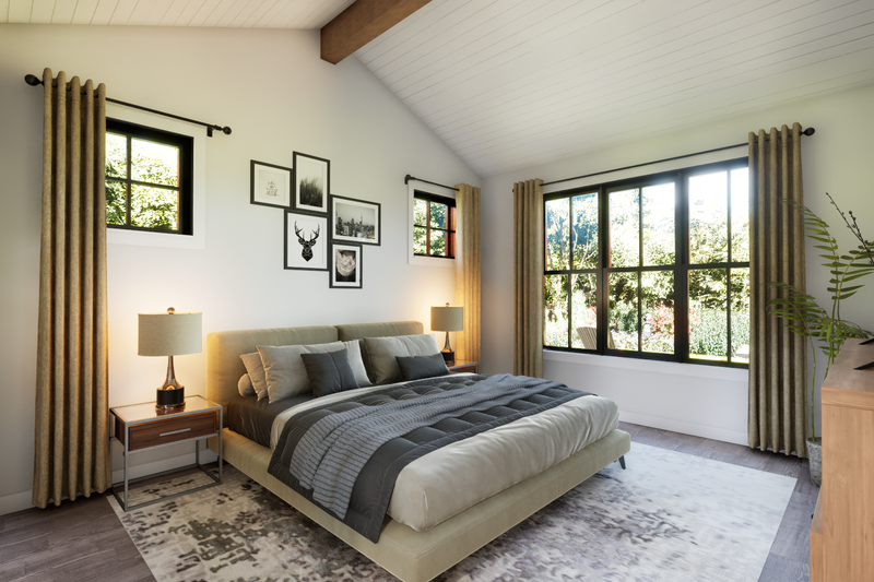 House Blueprint - Interior - Master Bedroom for Farmhouse House Plan #48-1219 - 2 bed, 2 bath