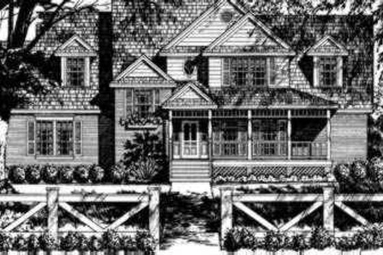 Exterior - Front Elevation for Traditional House Plan #40-273 - 4 bed, 3.5 bath