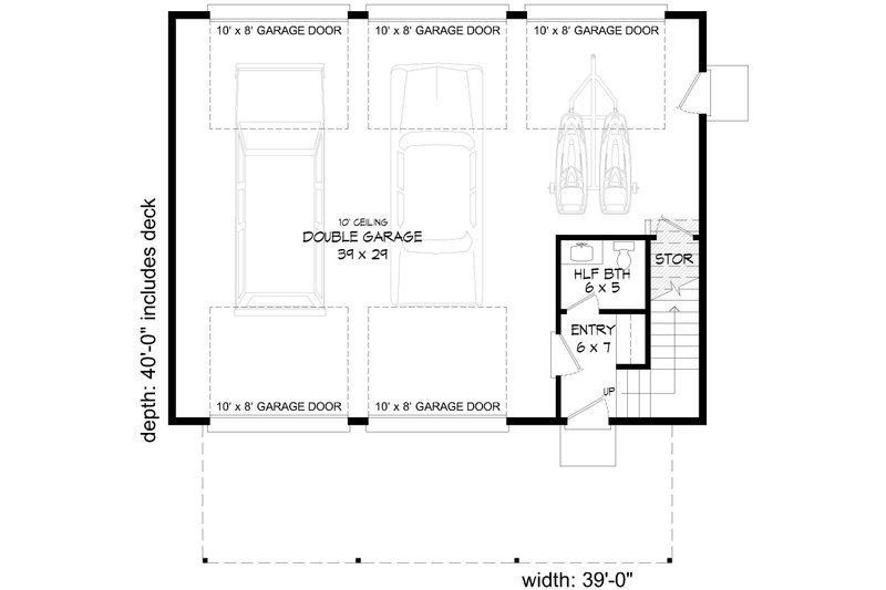 Dream House Plan - Floor Plan - Main Floor for Contemporary House Plan #932-297 - 1 bed, 1.5 bath