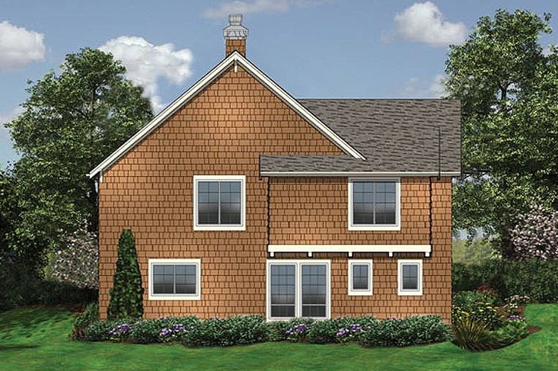 Home Plan - Rear View - 2000 square foot Craftsman home