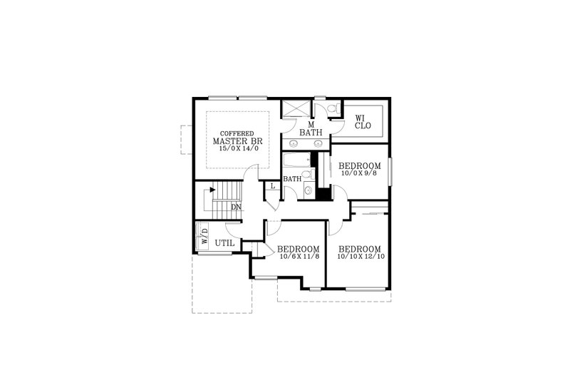 House Blueprint - Floor Plan - Upper Floor for Craftsman House Plan #53-768 - 5 bed, 2.5 bath