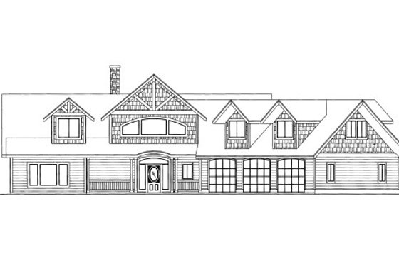 Exterior - Front Elevation 3 for Craftsman House Plan #117-737 - 3 bed, 2.5 bath