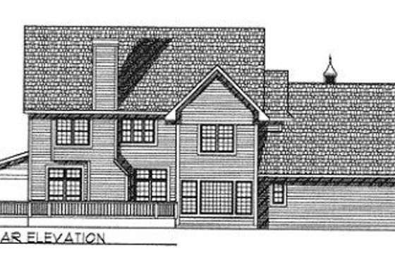 Exterior - Rear Elevation for Southern House Plan #70-526 - 4 bed, 2.5 bath