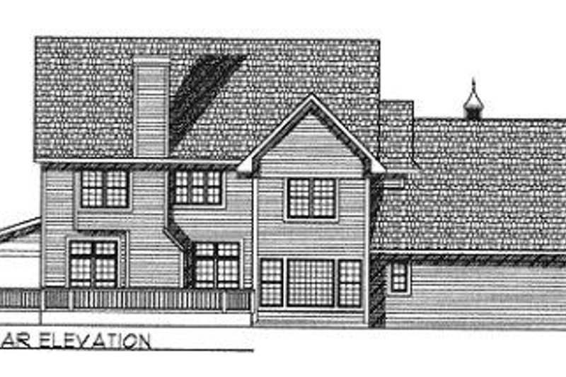 Home Plan - Exterior - Rear Elevation for Southern House Plan #70-526 - 4 bed, 2.5 bath