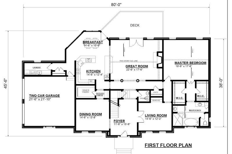 Home Plan - Floor Plan - Main Floor for Classical House Plan #30-360 - 3 bed, 3.5 bath