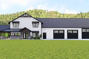 Barndominium Exterior - Front Elevation Plan #1064-160