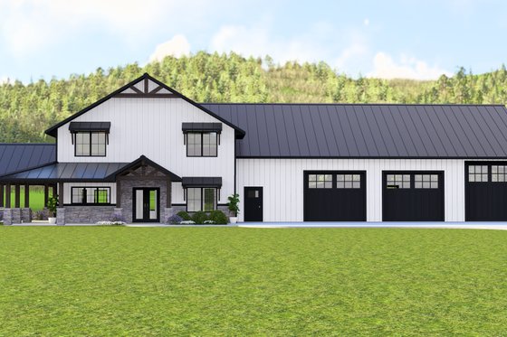Exterior - Front Elevation for Barndominium House Plan #1064-160 - 3 bed, 2.5 bath