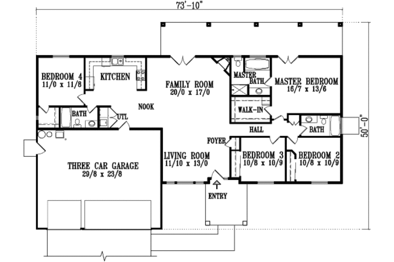 Mediterranean Style House Plan - 4 Beds 3 Baths 1892 Sq/Ft Plan #1-744 ...