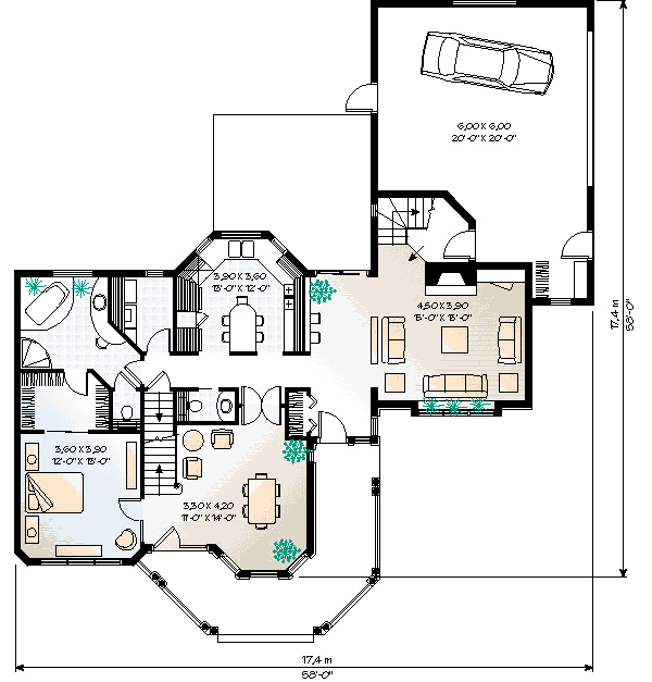 Victorian Floor Plan - Main Floor Plan #23-2017