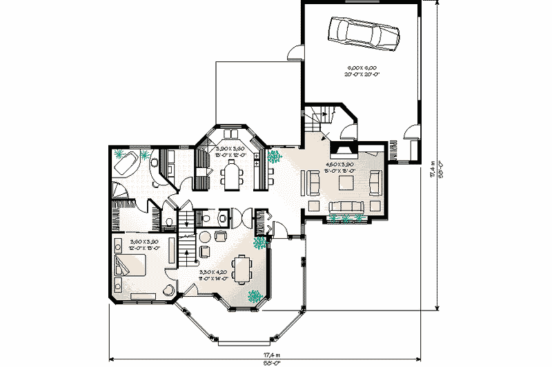 Home Plan - Floor Plan - Main Floor for Victorian House Plan #23-2017 - 4 bed, 3.5 bath