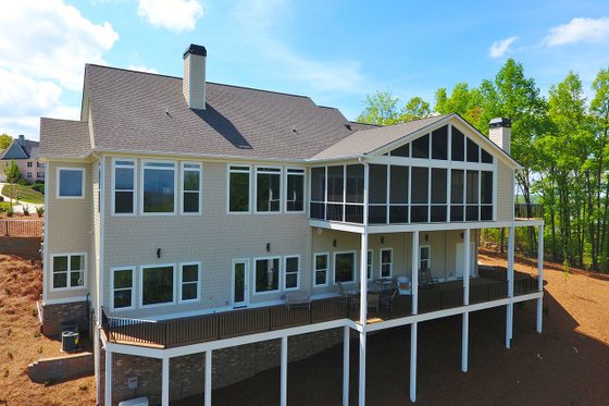 Exterior - Rear Elevation for Farmhouse House Plan #437-93 - 4 bed, 3.5 bath