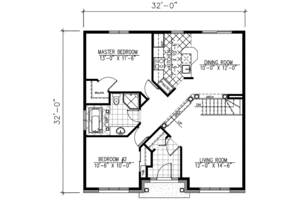Floor Plan - Main Floor for Traditional House Plan #138-199 - 2 bed, 1 bath