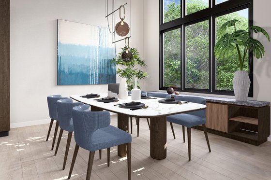 Interior - Dining Room for Contemporary House Plan #124-1401 - 3 bed, 2.5 bath