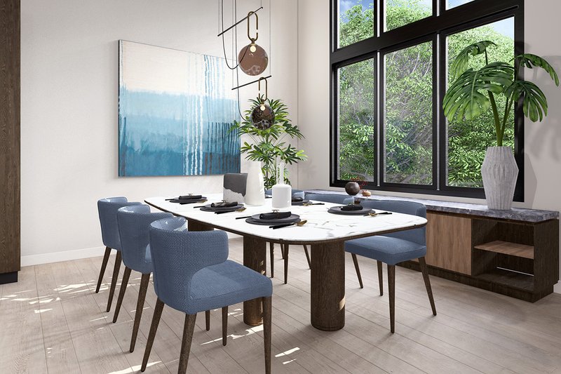 Architectural House Design - Interior - Dining Room for Contemporary House Plan #124-1401 - 3 bed, 2.5 bath