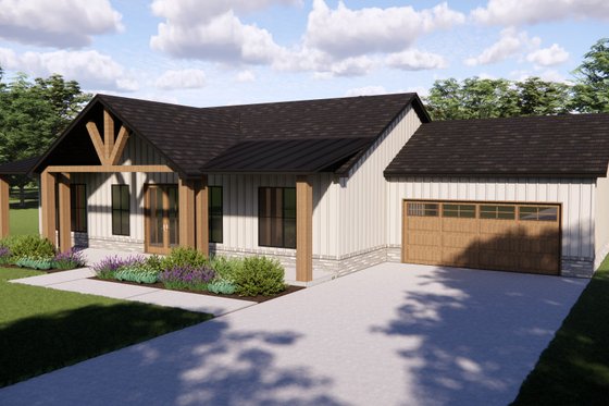Exterior - Front Elevation 4 for Farmhouse House Plan #1119-7 - 3 bed, 2 bath