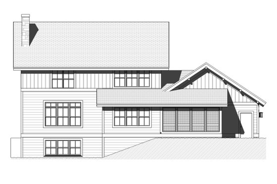 Exterior - Rear Elevation for Craftsman House Plan #901-123 - 3 bed, 2.5 bath