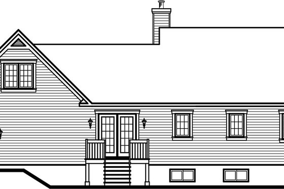 Exterior - Rear Elevation for Country House Plan #23-2463 - 3 bed, 2 bath