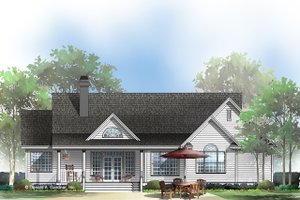 Exterior - Rear Elevation for Country House Plan #929-528 - 3 bed, 2 bath