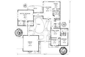 Floor Plan - Main Floor for Ranch House Plan #312-505 - 3 bed, 2 bath