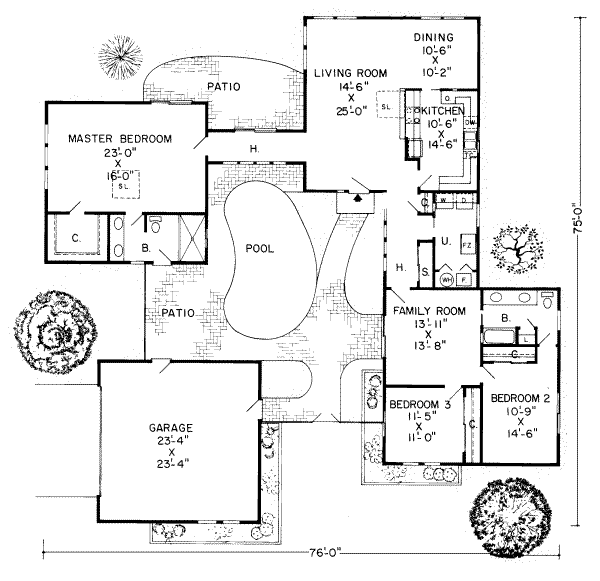 Ranch Floor Plan - Main Floor Plan #312-505