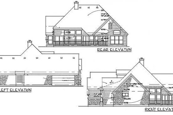 Exterior - Other Elevation for Country House Plan #120-158 - 3 bed, 2 bath