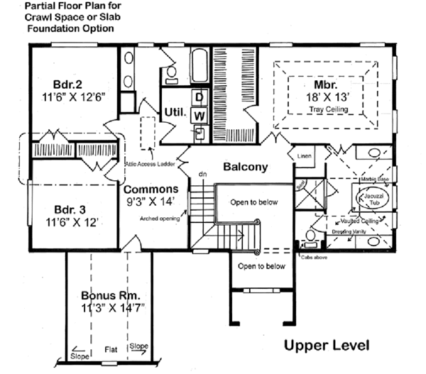 European Floor Plan - Upper Floor Plan #312-428