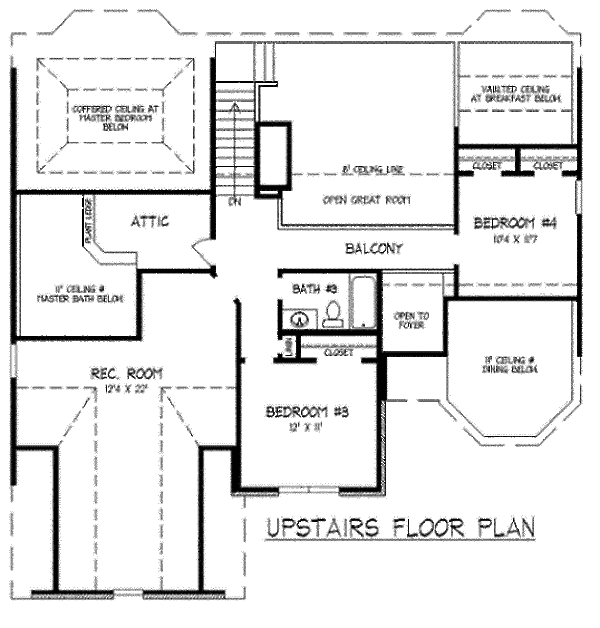 European Floor Plan - Upper Floor Plan #424-6