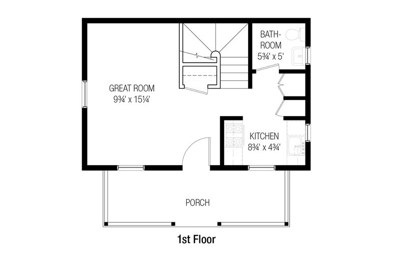 Cottage Style House Plan - 2 Beds 1.5 Baths 750 Sq/Ft Plan #915-13 ...