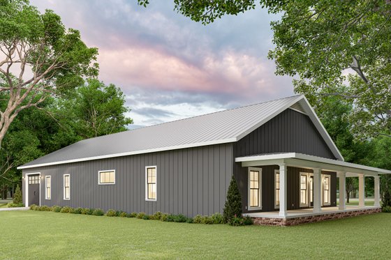 Exterior - Rear Elevation for Barndominium House Plan #44-291 - 3 bed, 2.5 bath